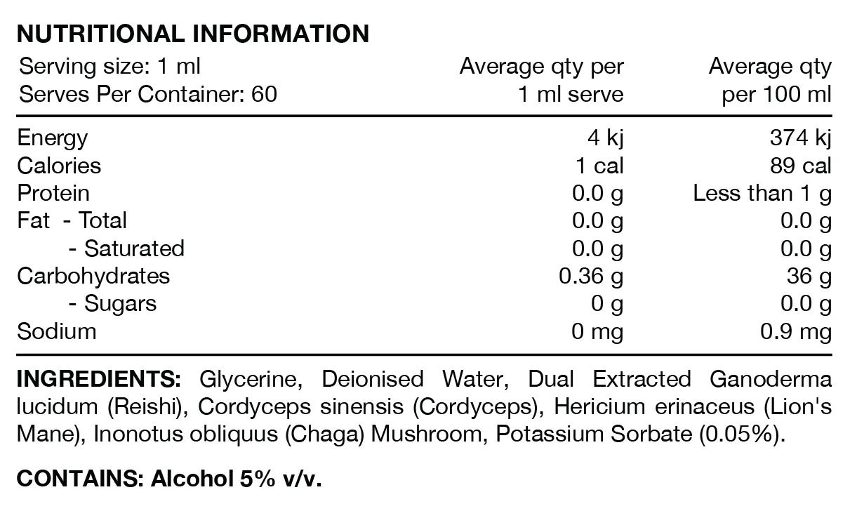 Four Blend Mushroom Double Strength Liquid by Switch Nutrition - Image 2